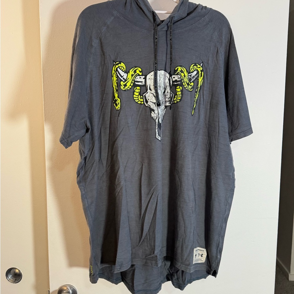 Under Armour Gray Hoodie with Skull and Snake Design
